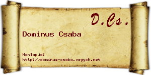 Dominus Csaba névjegykártya